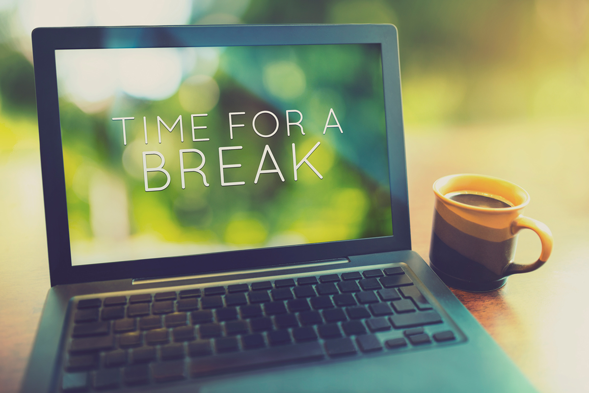 laptop coffee break